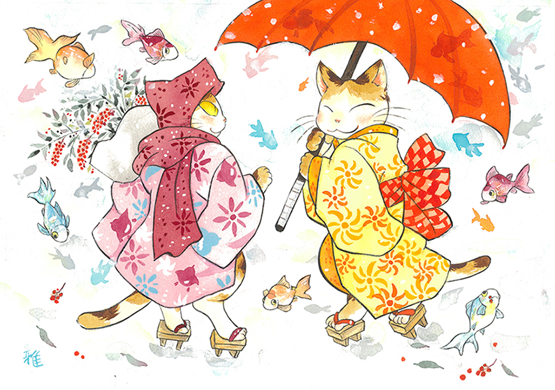 アジア人女性と花